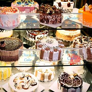 AITEE Mini Tabletop Chalkboard Signs - 10 Pack Acrylic Mini Chalkboard Signs for Food, Weddings, Birthday Parties, Buffet, Bakery