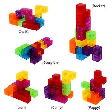 DASDAX Magnetic Building Blocks Magic Magnetic 3D Puzzle Cubes, Set of 7 Multi Shapes Magnetic Block...