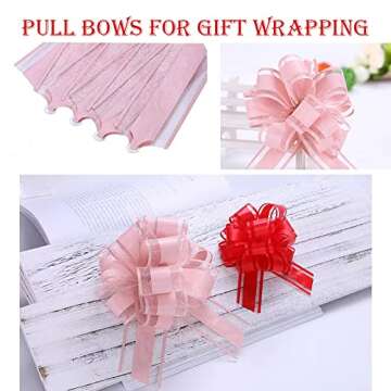 6 PCS Large Pull Bows,Bow for Gift Wrapping,6 inches,Christmas Party Birthday Gift Wedding Ribbon Bows for Wrapping Boxes or Flower Decorations, Valentine's Day Gift Decorations