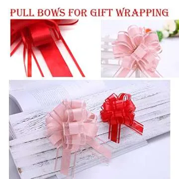 6 PCS Large Pull Bows,Bow for Gift Wrapping,6 inches,Christmas Party Birthday Gift Wedding Ribbon Bows for Wrapping Boxes or Flower Decorations, Valentine's Day Gift Decorations