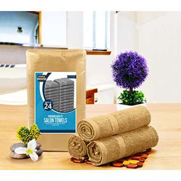 Utopia Towels - Salon Towel, Pack of 24 (Not Bleach Proof, 16 x 27 Inches) Highly Absorbent Cotton T...