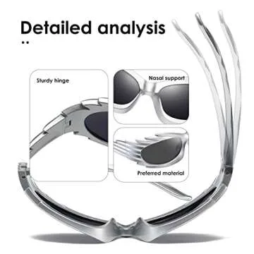 kimorn Wrap Around Sunglasses Womens men Swift Oval Trendy Futuristic Sport Shades Y2K Sun Glasses K1422 (Silver Frame Black Lens)