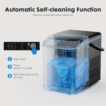 Sweetcrispy Countertop Ice Maker Portable Ice Machine 9 Cubes