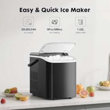 Sweetcrispy Countertop Ice Maker Portable Ice Machine 9 Cubes