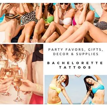 Bachelorettesy Metallic Temporary Tattoos for Bachelorette