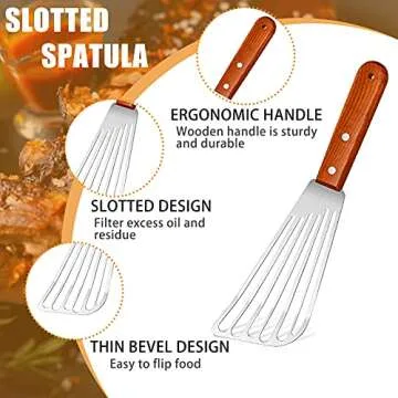 Beijiyi 3-Pack Metal Spatula Turner for Cooking