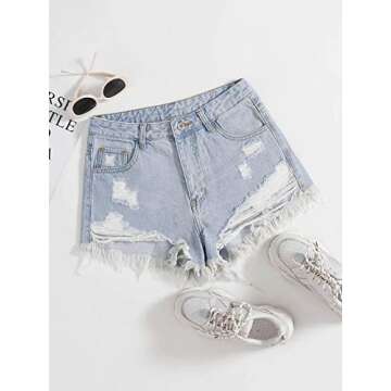 WDIRARA Women's Ripped Denim Shorts for Summer Style