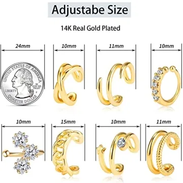 16 Pcs Non Piercing Clip on Earrings Set for Women