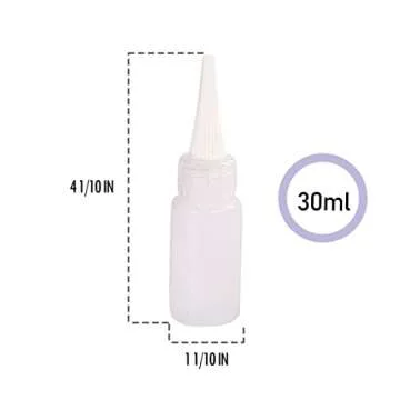 Falling in Art 1oz Needle Tip Squeeze Bottle, Precision Tip Applicator Bottle with a Funnel for Small Gluing Projects, Acrylic Painting, 6 Pack