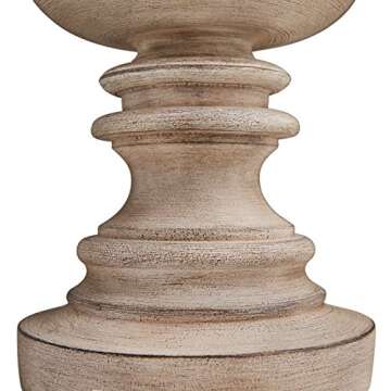 Amazon Brand – Stone & Beam Vintage Farmhouse Living Room Table Lamp With Light Bulb - 14 x 14 x 28.75 Inches, Distressed White