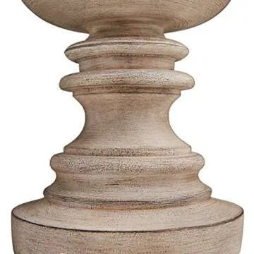 Amazon Brand – Stone & Beam Vintage Farmhouse Living Room Table Lamp With Light Bulb - 14 x 14 x 28.75 Inches, Distressed White