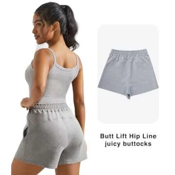 OMKAGI Women 2 Piece Outfits Sleeveless Tank Top Sweat Shorts Set with Pockets Vacation Sets(XS,316-Flower Grey)