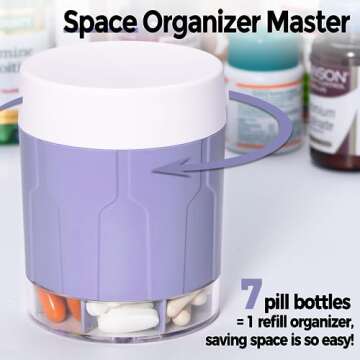 Extra Large Supplement Organizer - Betife Daily Weekly Pill Organizer Bottle, 7 Compartments with 21...