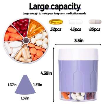 Betife Extra Large Pill Organizer for Daily & Weekly Meds