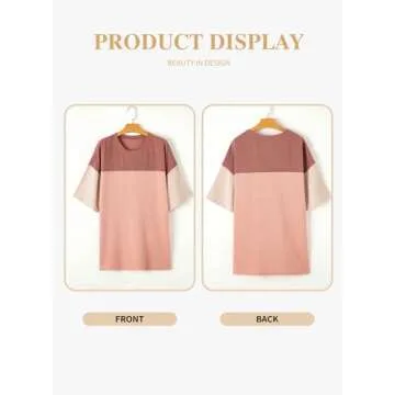Eytino Plus Size Short Sleeve Color Block Tunic Tops