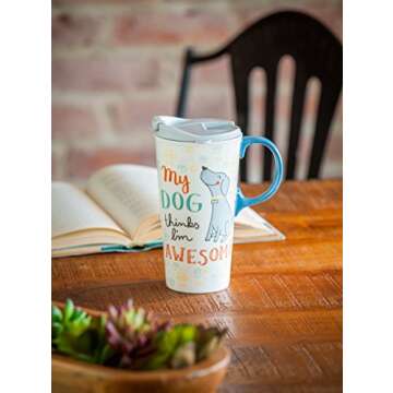 My Dog 17 OZ Ceramic Travel Cup - 4 x 5 x 7 Inches