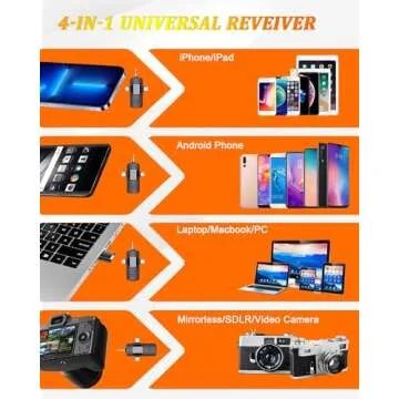 FUNIMUZI 4-in-1 Wireless Lavalier Microphone, Dual Wireless Microphone for iPhone/Android/Camera/PC, 82FT Noise Reduction Mini Mic, Lapel Micro Wireless for Video Recording, YouTube, TikTok