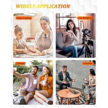 FUNIMUZI 4-in-1 Wireless Lavalier Microphone, Dual Wireless Microphone for iPhone/Android/Camera/PC, 82FT Noise Reduction Mini Mic, Lapel Micro Wireless for Video Recording, YouTube, TikTok