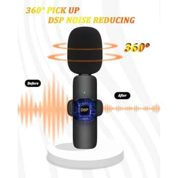 FUNIMUZI 4-in-1 Wireless Lavalier Microphone, Dual Wireless Microphone for iPhone/Android/Camera/PC, 82FT Noise Reduction Mini Mic, Lapel Micro Wireless for Video Recording, YouTube, TikTok