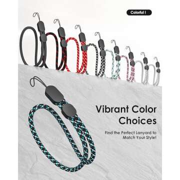 Avorast Hand Wrist Strap Lanyard, 6 Pack Adjustable Colorful Nylon Hand Wrist Straps for GoPro, Camera, Keys, Keychain, Phone, USB Flash Drive, Wallet, ID Name Tag Badge (Mixed Vibrant)