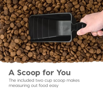 IRIS USA Dog Food Storage Container, 30 lbs & 11 lbs Combo, Cat Food Storage Container, Dog Treat Container, Airtight, Stackable, 2-Cup Scoop, Wheels, Easy Mobility, Black