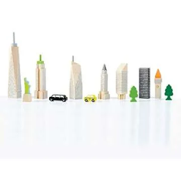 Top Right Toys City Skyline Set - 15 Piece NYC Landmark Blocks