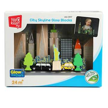 Top Right Toys City Skyline Set - 15 Piece NYC Landmark Blocks