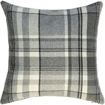 McAlister Textiles Charcoal Gray Heritage Tartan Throw Cushion Covers 17 x 17 Inches. Highlands Scat...