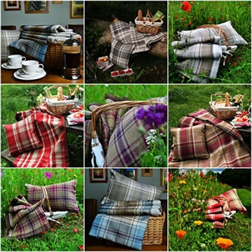 McAlister Textiles Charcoal Gray Heritage Tartan Throw Cushion Covers 17 x 17 Inches. Highlands Scatter Pillows for Sofas & Bedroom