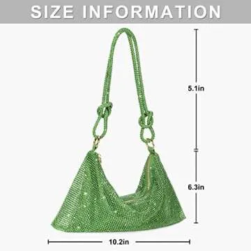 Rhinestone Purses for Women Chic Sparkly Evening Handbag Bling Hobo Bag Shiny Silver Clutch Purse for Party Club Wedding