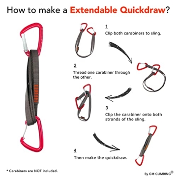 GM CLIMBING 16mm Nylon Sling Runner 60cm in Gray