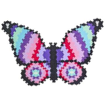 Plus Plus Puzzle By Number, 800 Piece Mini Interlocking Hashtag Color Blocks, 3D Pixel Art Kit for Kids - Butterfly