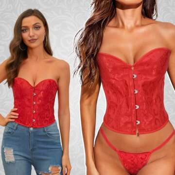 VONMELLI Corset Tops for Women Lace Up Shapewear