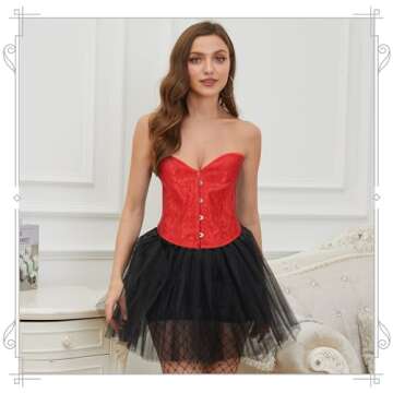 VONMELLI Corset Tops for Women Lace Up Shapewear