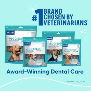 Virbac CET VEGGIEDENT FR3SH Tartar Control Chews for Dogs, Medium (Pack of 30)
