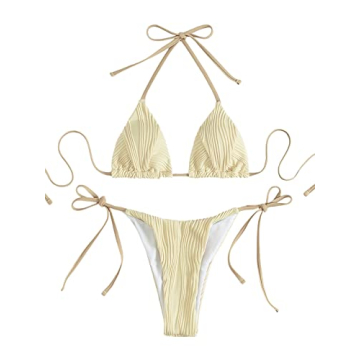 Trendy SweatyRocks Women's Ribbed Bikini for Beach Fun