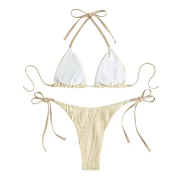 Trendy SweatyRocks Women's Ribbed Bikini for Beach Fun