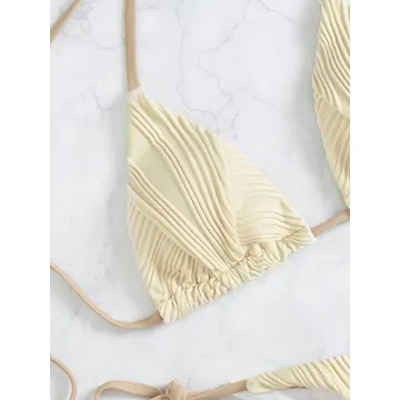 Trendy SweatyRocks Women's Ribbed Bikini for Beach Fun