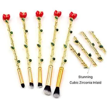 Rose Eye Makeup Brush Set - 5 Magical Wand Brushes