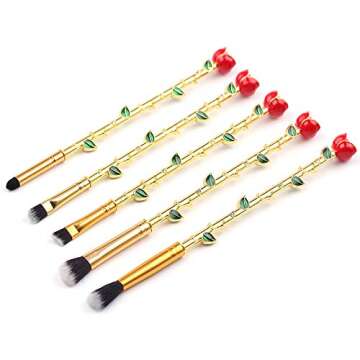 Rose Eye Makeup Brush Set - 5 Magical Wand Brushes
