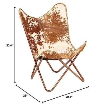 Genuine Leather Butterfly Arm Chair for Elegant Decor