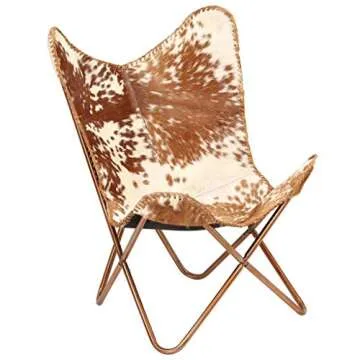 Genuine Leather Butterfly Arm Chair for Elegant Decor