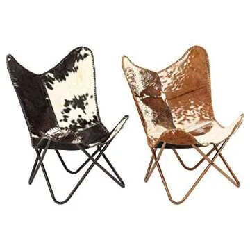 Genuine Leather Butterfly Arm Chair for Elegant Decor