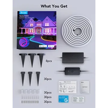 Govee Outdoor Rope Lights, Smart 32.8ft RGBIC Lights for All Occasions