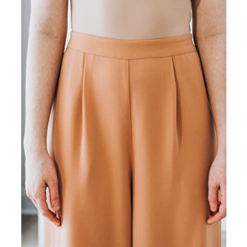 The Drop Women's Cork Wide Leg Pull-On Pant by @withloveleena