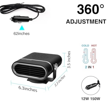 2025 Upgraded Car Heater - Fast Heating & Cooling Fan