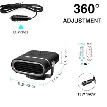 2025 Upgraded Car Heater - Fast Heating & Cooling Fan