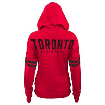 NBA Toronto Raptors Youth Girls "Varsity" Pullover Hoodie, Medium(7-9), Red