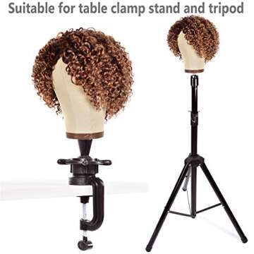 ZGCYSMHT 23 Inch Wig Head Cork Canvas Block Head Mannequin Head With Stand for Making Wigs (21Inch-24Inch)
