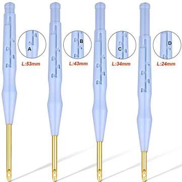 WILLBOND 17 Piece Punch Needle Embroidery Kits Adjustable Rug Yarn Wooden Handle Pen Threader Needle Cloth for Embroidery Floss Cross Stitching Beginner(Blue, Sky Blue)